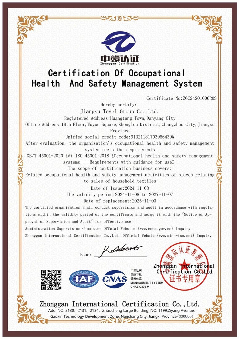 Occupational health and safety certificate